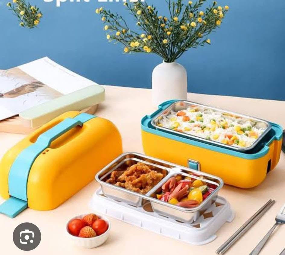 لانش بوكس كهربائي يسخّن الأكل بسرعة، مثالي للعمل والسفر ويحافظ على الطعم والسخونة.